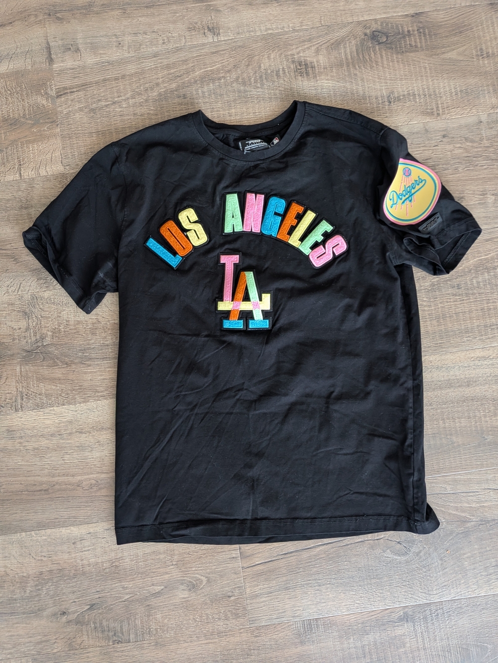 Kids Los Angeles LA Multicolor Applique Tee - Black